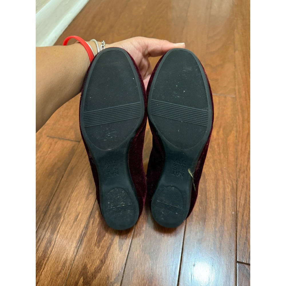 Naturalizer Carah Burgundy Velvet Lace Up Ballet Flats Womens Size 6M - Picture 4 of 10